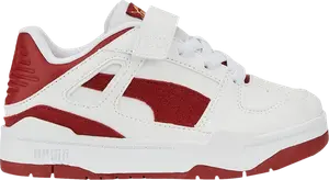 Кроссовки Puma Slipstream Suede Little Kid White Intense Red, белый