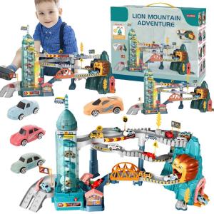 Автомобильная дорожка, слайд, мост, лифт, световые эффекты, звуковые эффекты, набор львов Inna marka