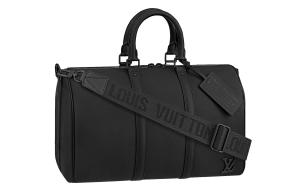 Сумка для путешествий Keepall Aerogram из кожи коровы через плечо на одно плечо мужская черная LOUIS VUITTON