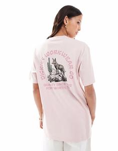 Футболка с графическим принтом на спине Dickies Coyote Watch светло-розового цвета - эксклюзивно для ASOS
