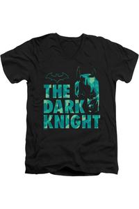 Футболка из хлопка премиум-класса с коротким рукавом и V-образным вырезом для взрослых с рисунком Бэтмена Gildan, черный