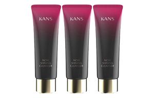 KANS Очищающее молочко для умывания Face Wash Black Obsidian Crystal Shine, увлажняющее очищение, 100г/100г*3