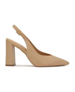 Бежевые туфли-лодочки на открытом каблуке Kazar, бежевый