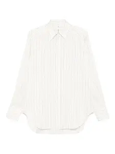 Рубашка в тонкую полоску Petar Petrov, нейтральный