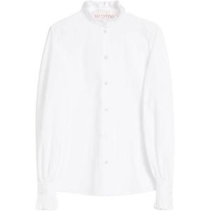 Хлопковая поплиновая рубашка Valentino, белый