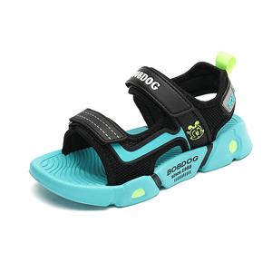 Нескользящие, износостойкие, легкие, амортизирующие, низкие детские сандалии для детей BOBDOG, черный/синий