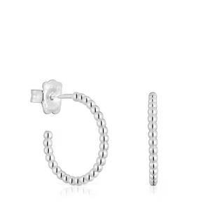 Серьги-кольца Tous Basics Short Ball, 15 мм, серебро