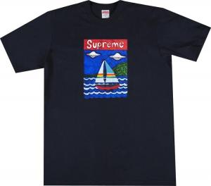 Футболка Supreme Sailboat Tee 'Navy', синий