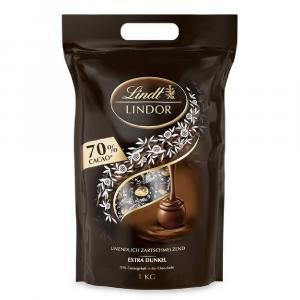Конфеты Lindt Lindor Kugel Beutel Extra Dark 70%, темный шоколад, 1000г