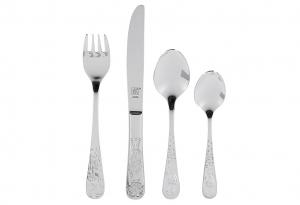 Детские столовые приборы Zwilling «Сказки братьев Гримм» из нержавеющей стали, 4 предмета, серебро