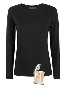 Топ с аппликацией Maria Calderara, черный