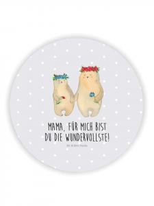 Mr. & Mrs. Panda Магнит на холодильник в виде медведя с цветочным венком и надписью, пастельно-серый цвет