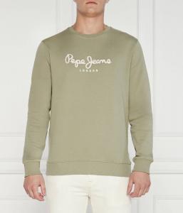 Толстовка мужская Pepe Jeans London с круглым вырезом с надписью, зеленый