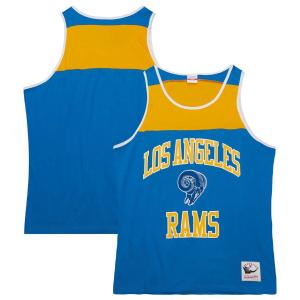 Мужская майка Mitchell & Ness Royal/Gold Los Angeles Rams Gridiron Classics Heritage с цветными блоками