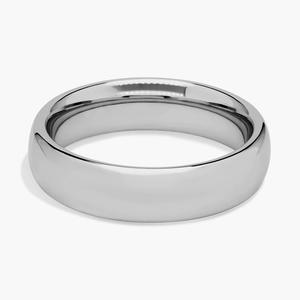 Обручальное кольцо Comfort Fit из белого карбида вольфрама (6 мм) Blue Nile