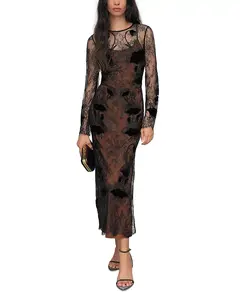 Платье миди Petites Lulu с кружевной отделкой Reiss, черный