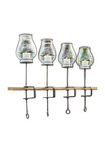 Набор фонарей Calindra, 4 шт., прозрачный/серебристый Loberon, прозрачный/серебристый