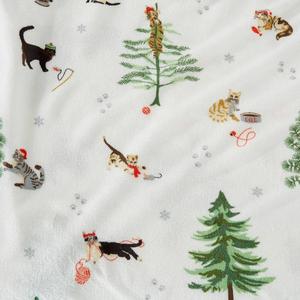 Комплект бархатного плюшевого теплого и уютного роскошного флисового простыня с принтом Madelinen, цвет Winter Cats