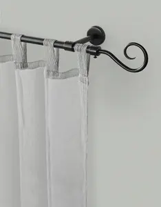 Карниз GARESA "КРОКУР", 1 направляющая, желаемая длина, комплект для штор, выдвижной, настенный монтаж, спираль, без колец 120 см, Ø16мм, черный