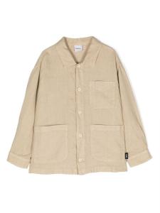 Aspesi Kids льняная рубашка на пуговицах, серый