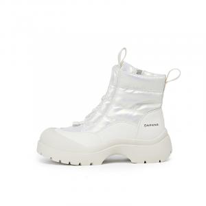 Женские зимние ботинки DAPHNE стеганые на шнуровке, экрю