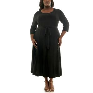 Платье миди Сильвия больших размеров Nina Leonard, черный