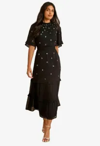 Платье-Миди прямого кроя Love & Roses, Black Embellished