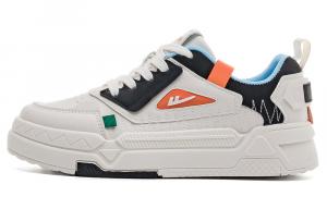 Кроссовки WARRIOR Skateboarding Shoes Men Low-top, черный/оранжевый