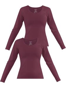 Лонгслив Janice 2 x Damen Langarmshirt Nimes, цвет Burgund