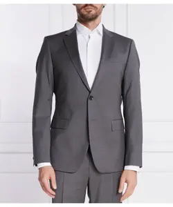 Элегантный шерстяной жакет с травяным принтом Slim fit Joop!, серый