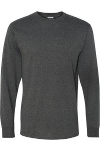 Футболка JERZEES Dri-Power с длинным рукавом 50/50, цвет black heather