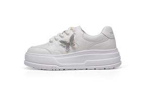 Женские скейтерские кроссовки HLA низкие бежевые с серебром