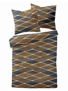 Dormisette Комплект постельного белья из фланели, 2 предмета, 135x200 см, ромбовидный узор, коричневый