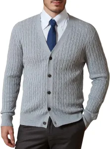 Мужской кардиган Kallspin из чистого хлопка с воротником V-образной формы