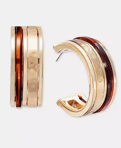 Серьги-Кольца с инкрустацией, эксклюзив от Macy's Style & Co, brown