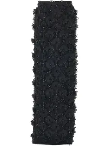 Юбка с вышивкой Carolina Herrera, черный