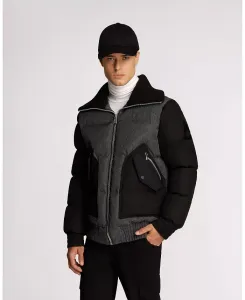 Мужская стеганая куртка-бомбер Sebonack с эффектом денима и отложным воротником на резинке Alpenhaus, черный