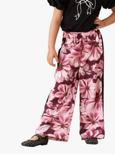 Детские брюки-клёш с цветочным и полосатым принтом Angel & Rocket, Pink/Multi