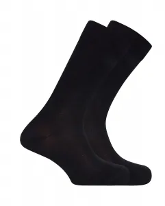 Набор из 2 пар мужских бамбуковых носков с анти-давящей манжетой черного цвета Punto Blanco, черный