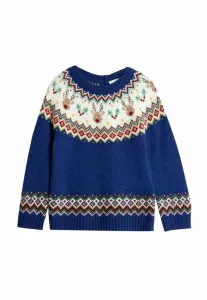 Рождественский джемпер в стиле fair isle стандартного кроя Jojo Maman Bébé, Navy Blue Reindeer