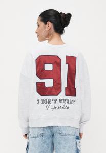 Толстовка ONLY Petite ONLRILLO O NECK, Light Grey Melange/Mottled Light Green