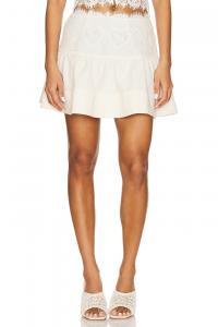 Мини-юбка в кружевной манере Doily For Love & Lemons, cream