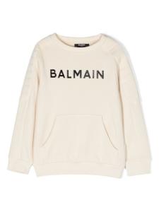 Толстовка с логотипом Balmain Kids, бежевый
