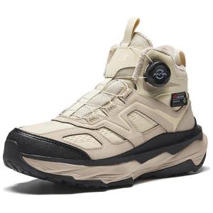 Антискользящие утепленные высокие кеды женские бежево-черные Anta