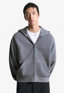 Толстовка Bershka Zip-up sweatshirt, Dark Grey