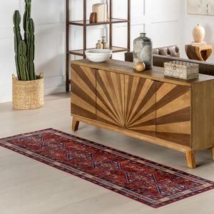 Ковер nuLOOM, 77 x 366 см, с машинной стиркой, водонепроницаемой поверхностью, защитой от протеканий, противоскользящей основой и устойчивостью к пятнам для гостиной, спальни, кухни, столовой, Damaris Brick