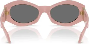 Женские солнцезащитные очки Versace, черная оправа, темно-серые линзы, 54 мм, Pink