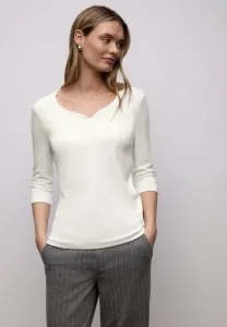 Топ с длинными рукавами mit herzausschnitt Street One, Weiß