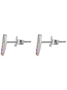 Adeliás Женские серьги - серьги-гвоздики в форме крылышек из серебра 925 пробы с кубическим цирконием в серебряной оправе