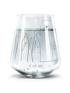 Стакан для питья Otter Stone без надписи, прозрачный Mr. & Mrs. Panda